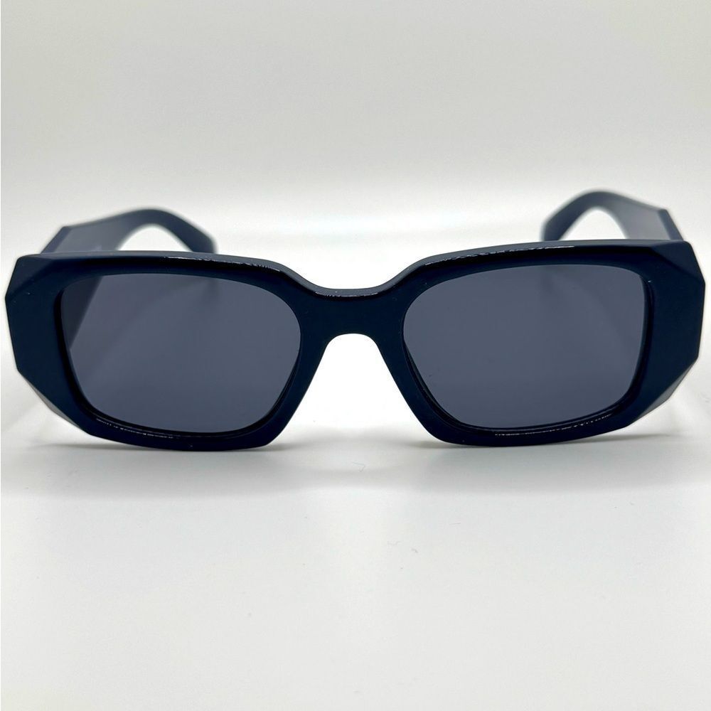 Navy Blue Rectangular Fashion Sunglasses